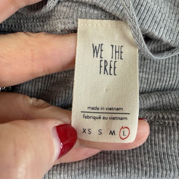 We The Free People L Large Grapevine Asymmetric Tunic Top Gray Boho Oversized - Picture 7 of 13